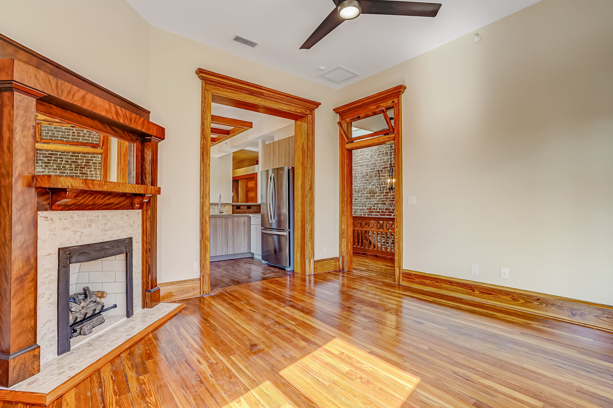 Fire place on the left