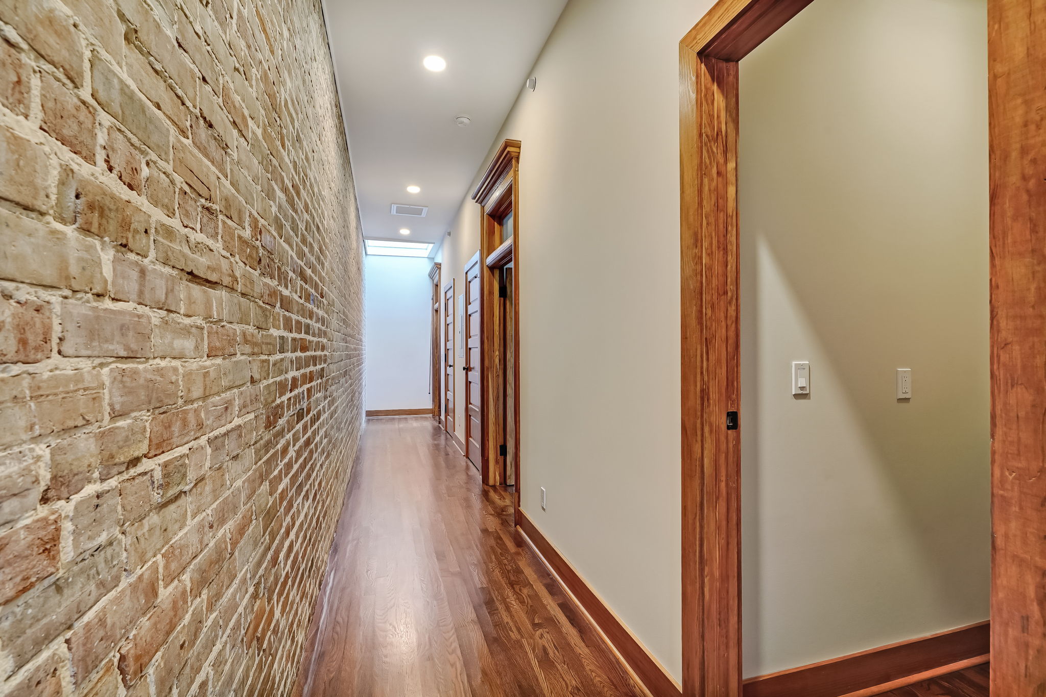 Hallway with brick