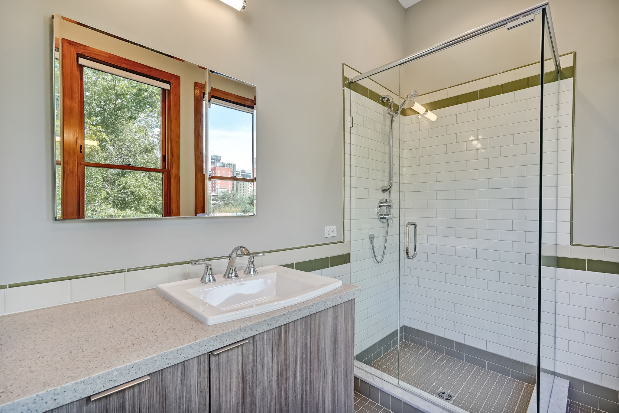 Bathroom with glass shower